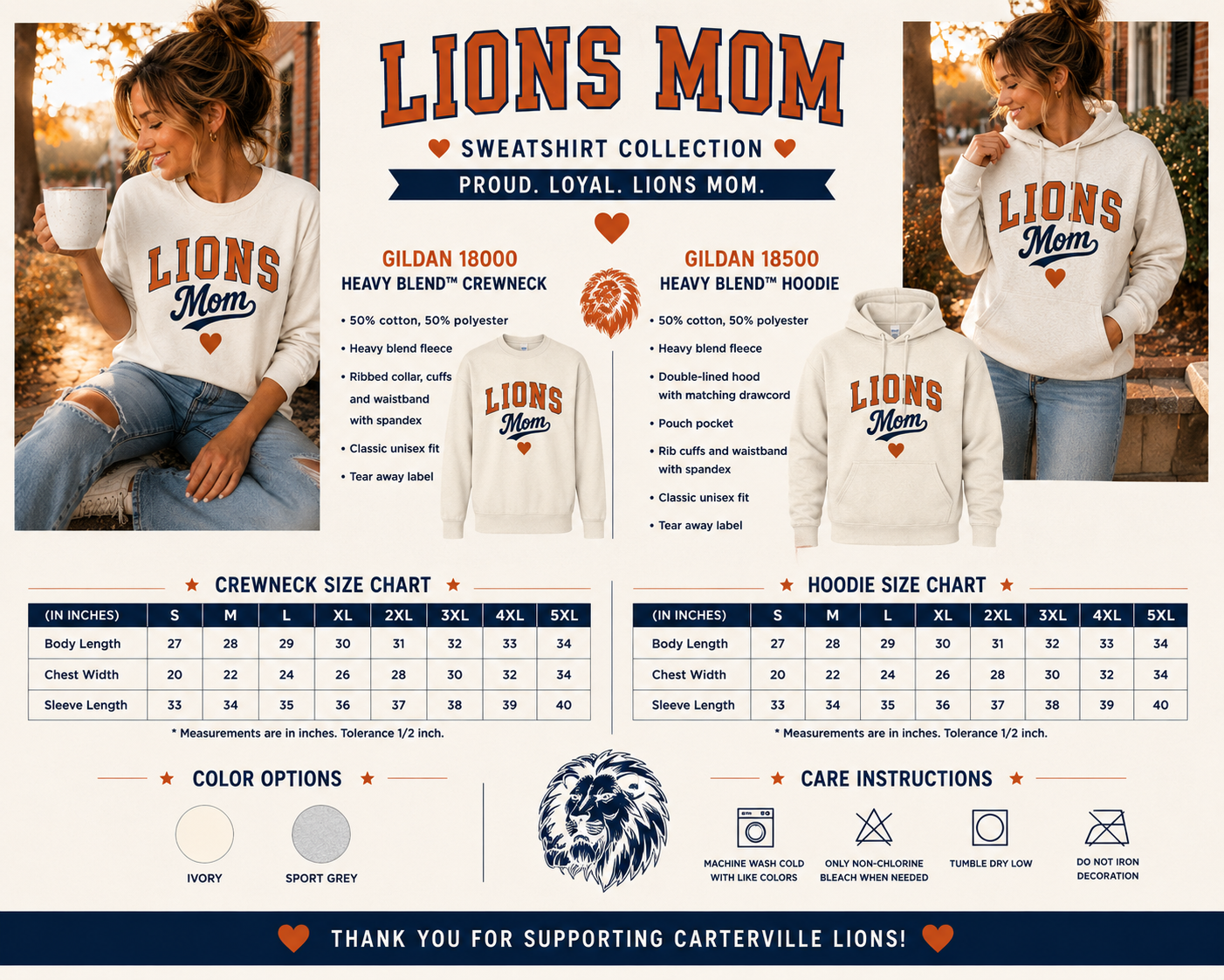 Lion Mom Hoodie/ Crewneck Sweatshirt