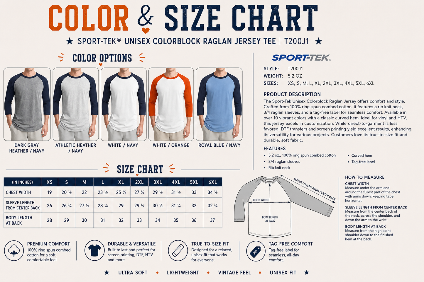 Personalized Varsity Numbers 3/4 Sleeve Raglan Tee