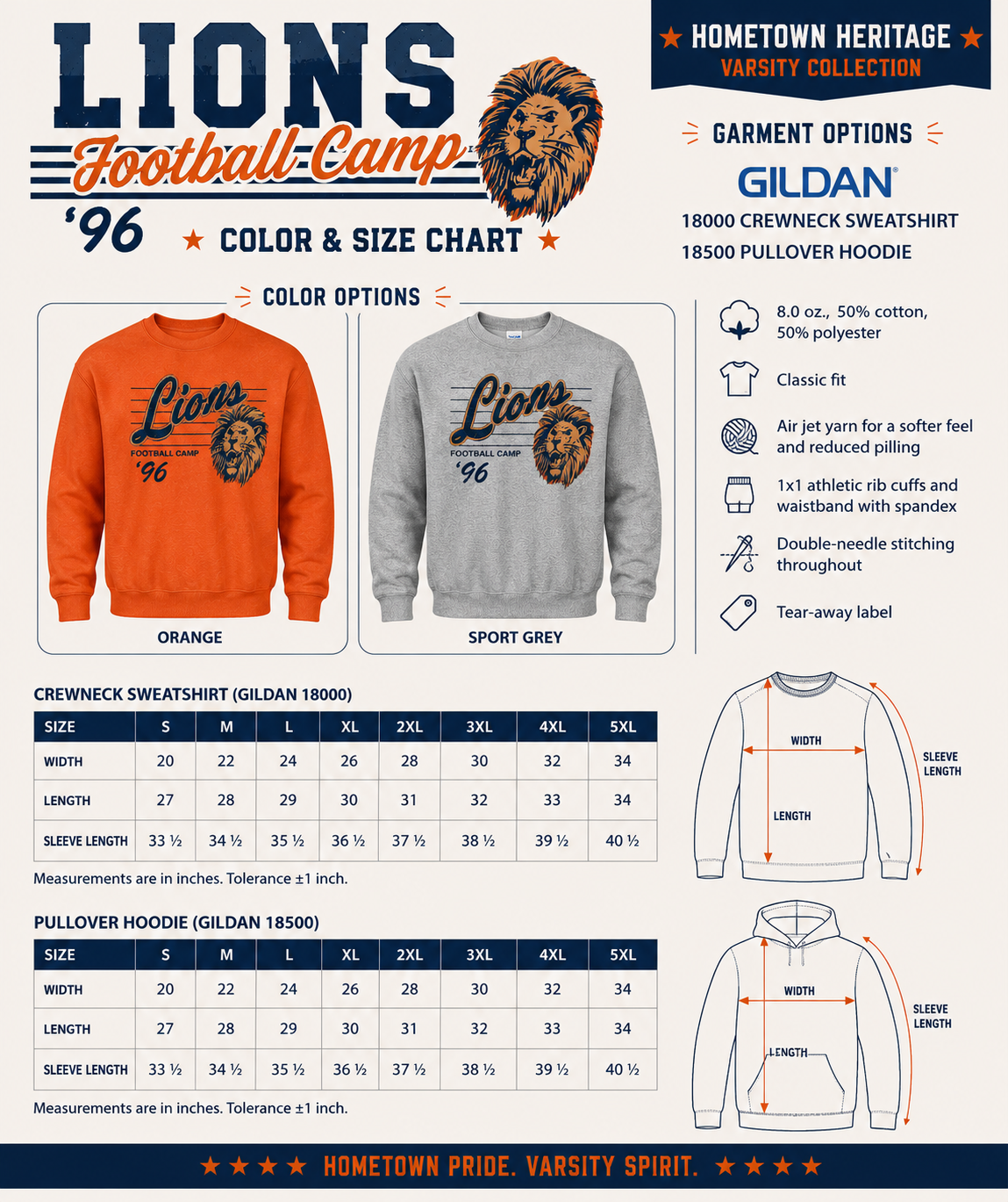 '96 Football Camp Throwback Hoodie/ Crewneck Sweatshirt