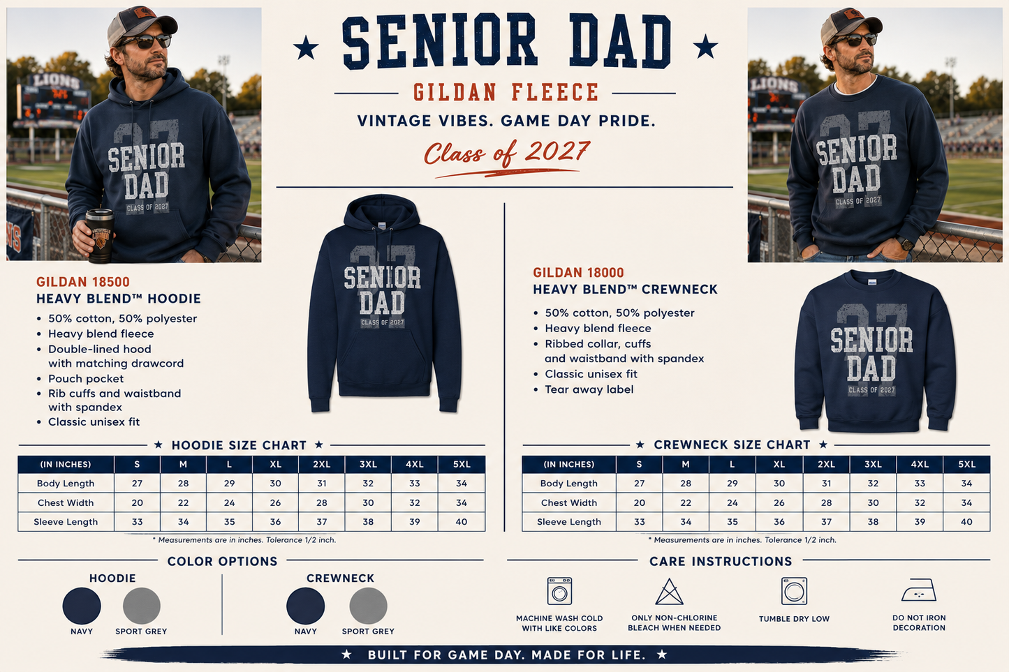 Senior Dad Hoodie/ Crewneck Sweatshirt