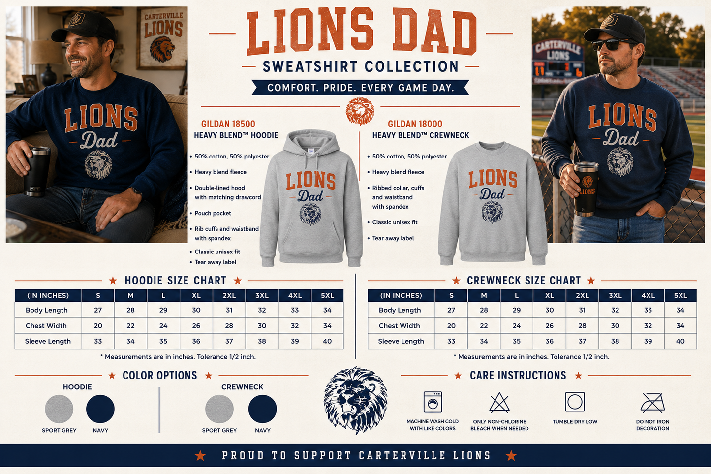 Lion Dad Hoodie/ Crewneck Sweatshirt