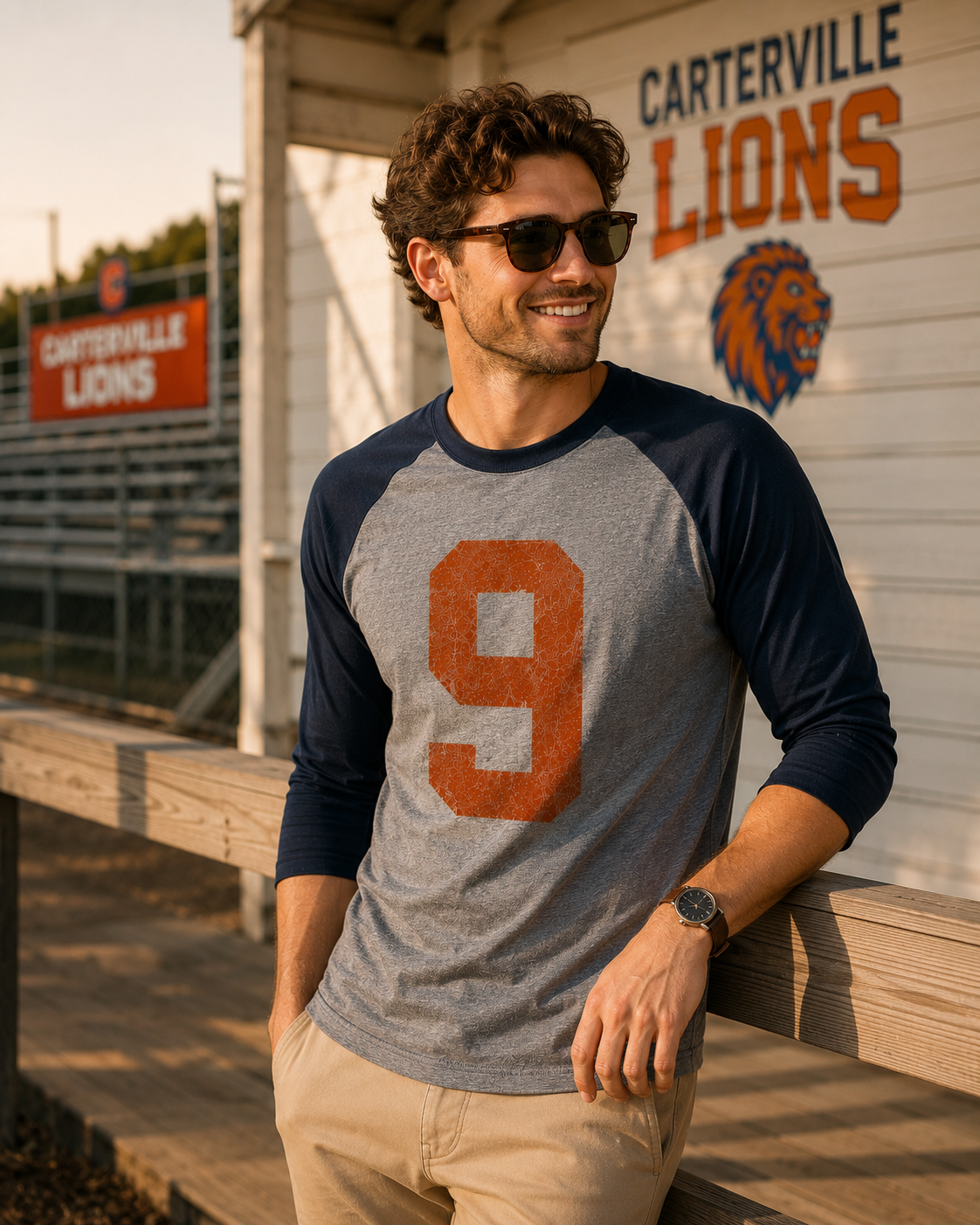 Personalized Varsity Numbers 3/4 Sleeve Raglan Tee