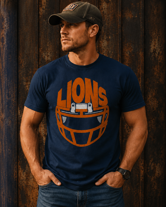 Friday Night Lions Football Helmet Tee