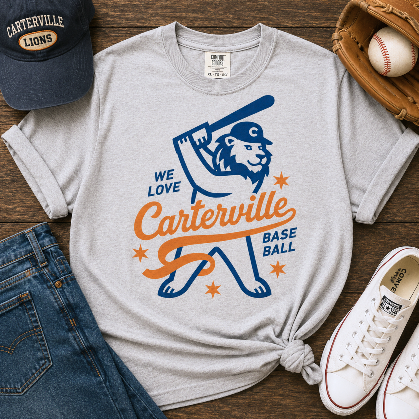 We Love Carterville Baseball Tee