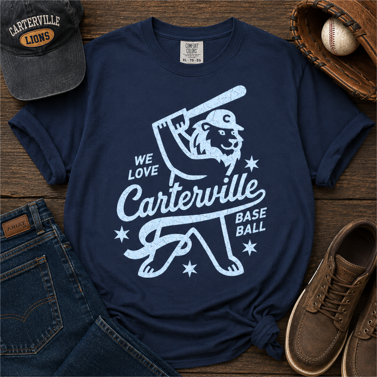 We Love Carterville Baseball Tee
